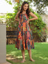 Multi coloured Printed Fit & Flare Ethnic Dress